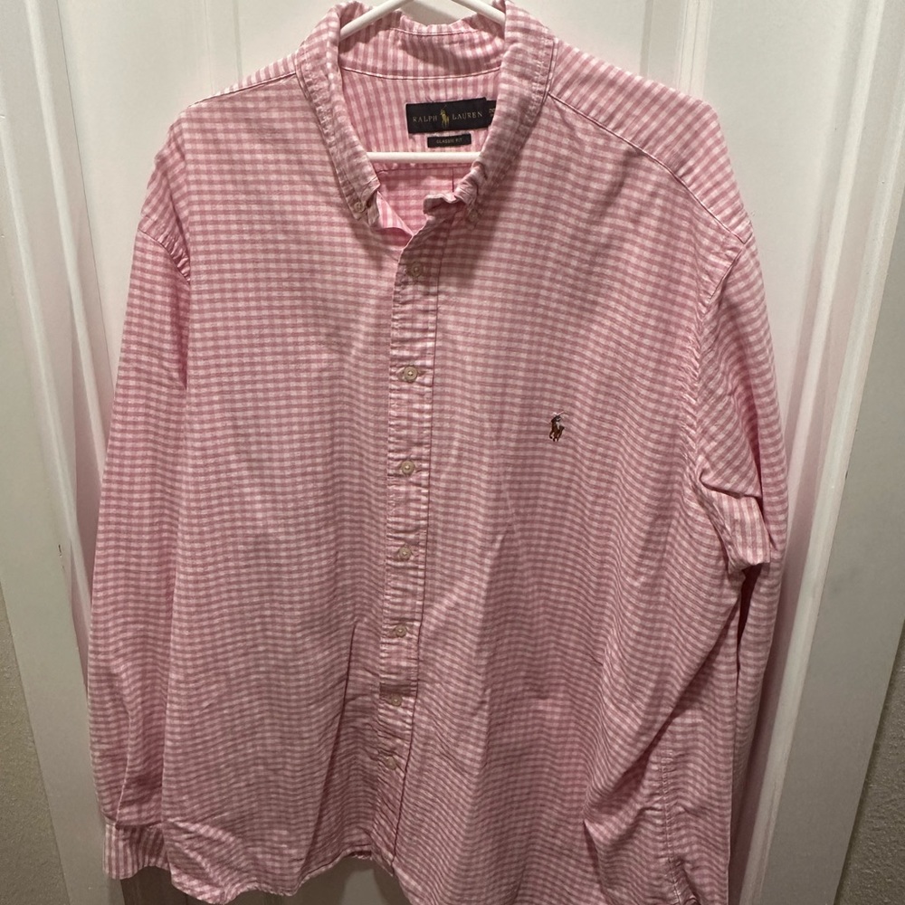 Ralph Lauren pink checkered button down